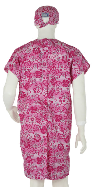 Hospital Gown Pink Flowers