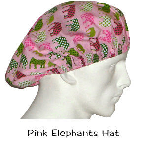 Bouffant Surgical Hats Pink Elephants