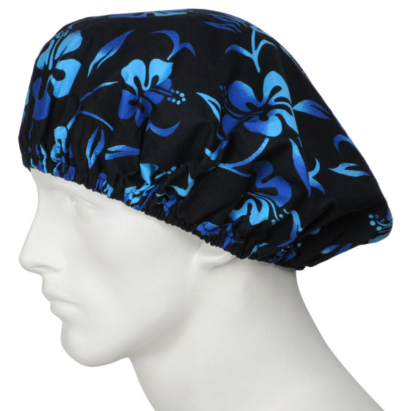 Bouffant Surgical Hats Lava Flowers Black