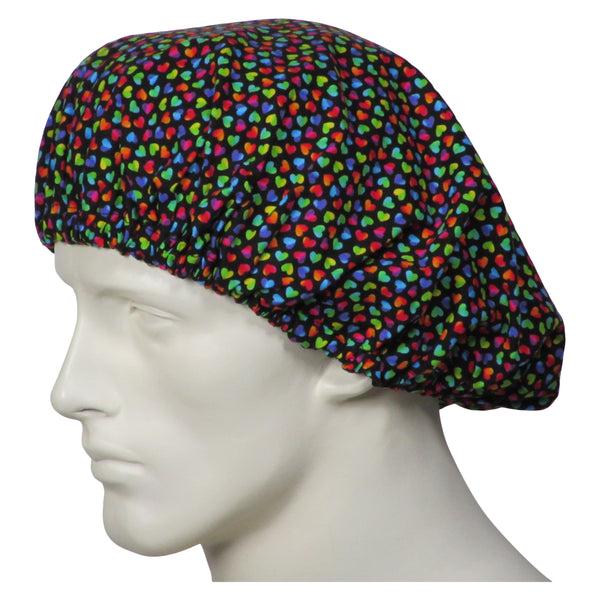 Bouffant Scrub Caps Rainbow Hearts