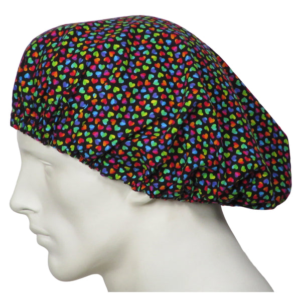 Bouffant Scrub Hats Rainbow Hearts