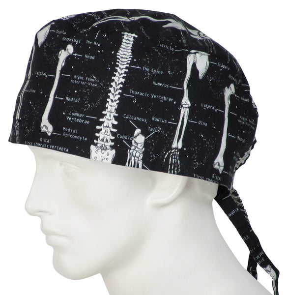 XL Scrub Surgical Caps Skeleton