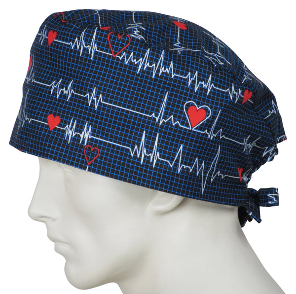 XL Surgical Caps EKG black