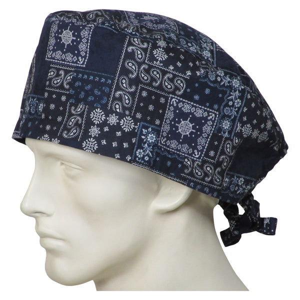 XL Surgical Hats Bandana Blues