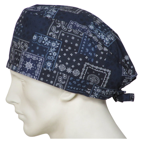 XL Surgical Caps Bandana Blues