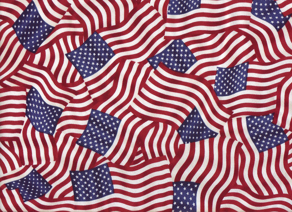 Close-up Fabric American Flags