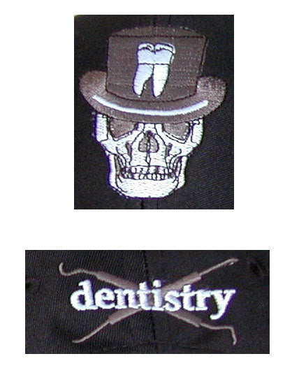 Close-up Dentistry Skull Baseball Cap (Front, Back)