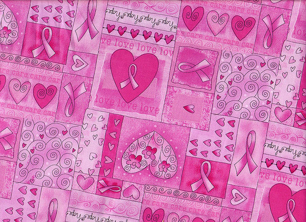 Close-up Scrub Cap Breast Cancer Ribbons