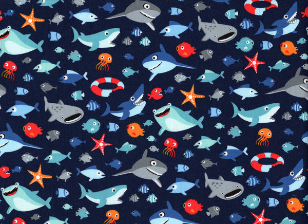Close-Up Fabric Shark Town