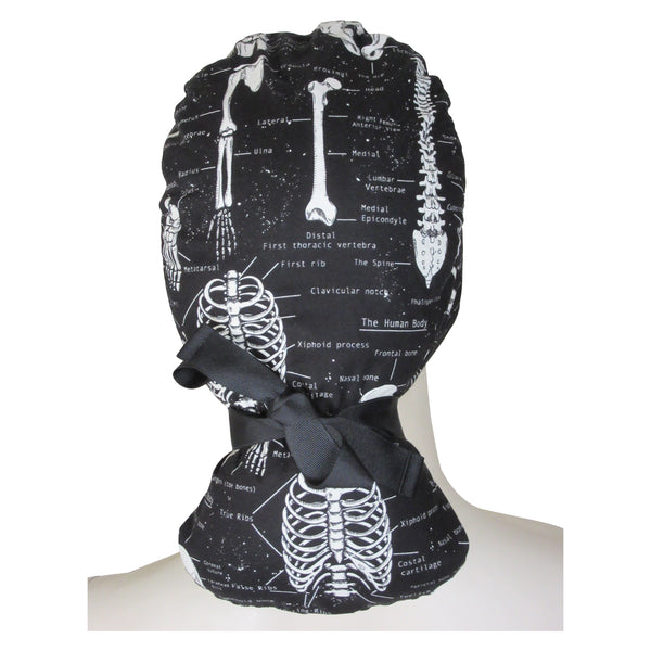 Ponytail Surgical Caps Skeletons