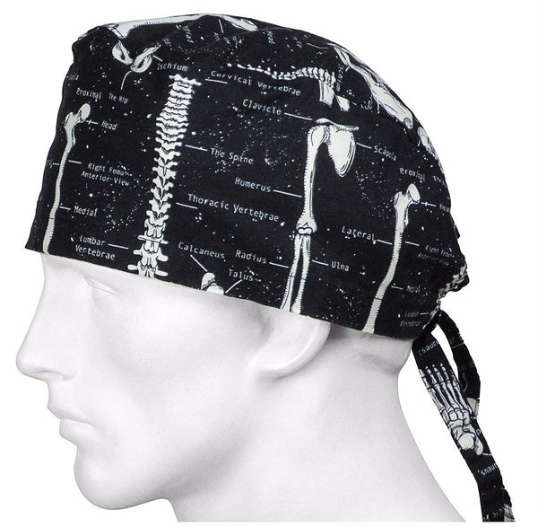 Surgical Scrub Caps Skeletons, glows in the dark