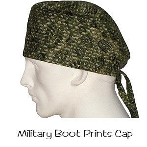 Surgical Caps Military Boot Prints