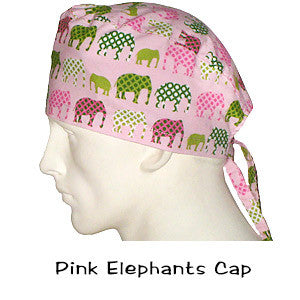 Scrub Caps Pink Elephants