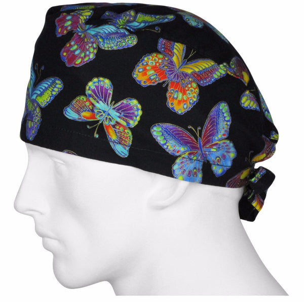 Scrub Surgical Hat Fall Butterflys