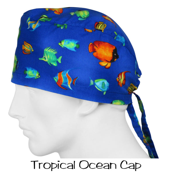 Scrub Caps Tropical Ocean