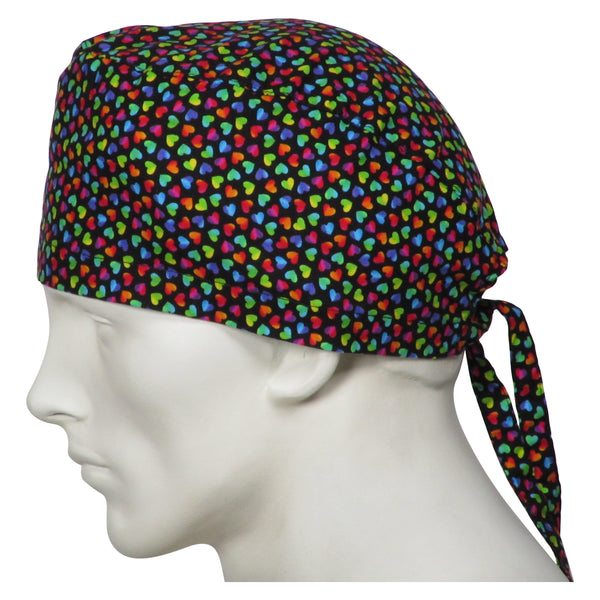 Scrub Hats  Rainbow Hearts
