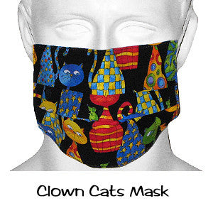 Designer Scrub Masks Clown Cats