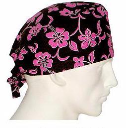 Surgical Scrub Caps Lava Flower Pink