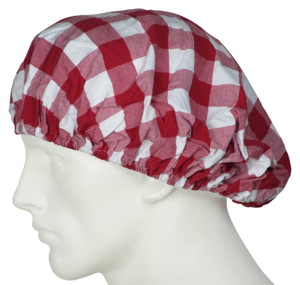 Bouffant Surgical Hats Gingham Red