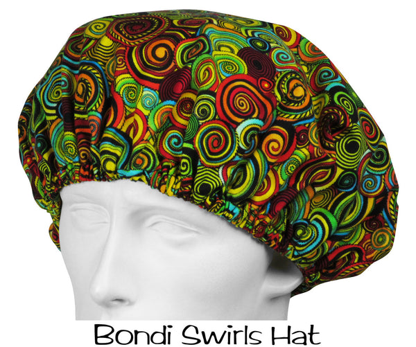 Bouffant Scrub Hats Bondi Swirls