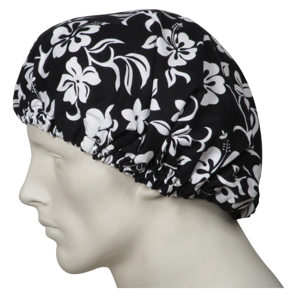 Bouffant Surgical Black Flowers Hats