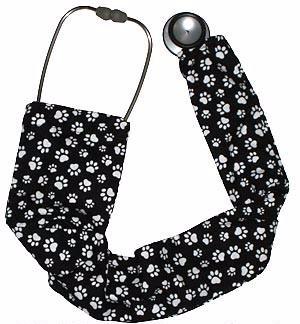 Stethoscope Cover Sock BW Puppy Paws