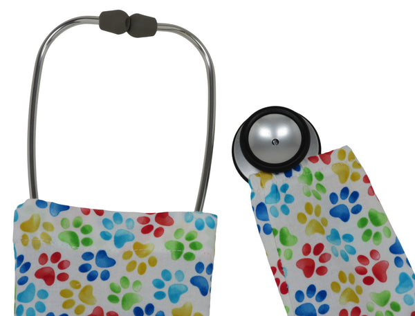 Stethoscope Cover Cats Paws White