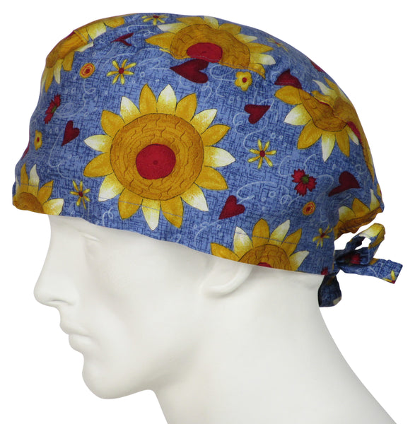 XL Surgical Hats Sunflower Folk
