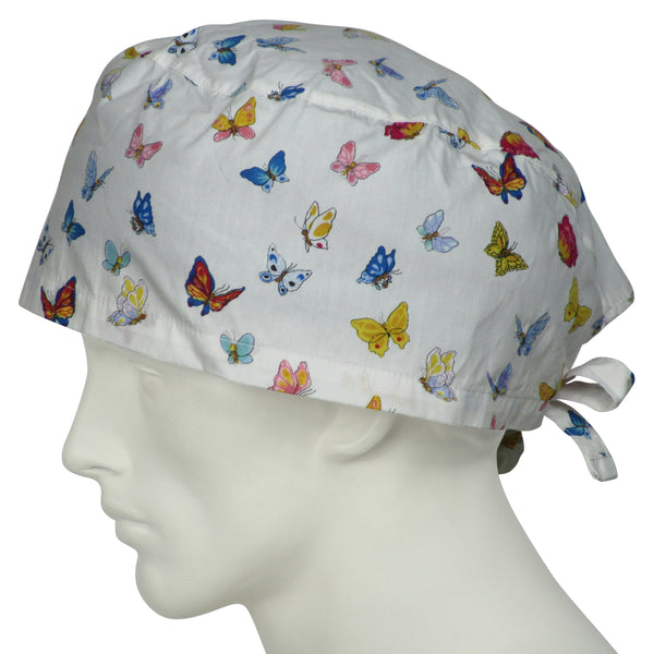 XL Scrub Hats Springtime Butterflies