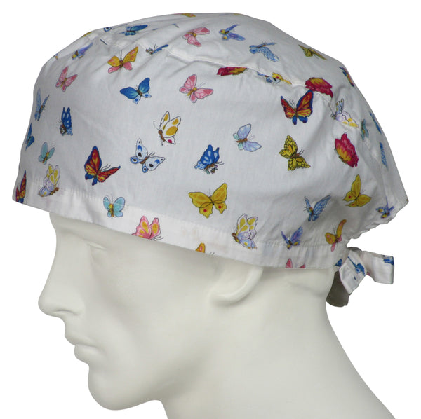 XL Scrub Hats Springtime Butterflys