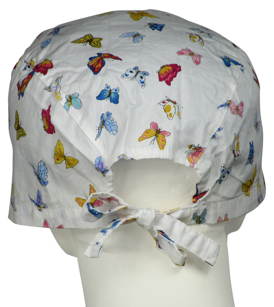 XL Scrub Surgical Hats Springtime Butterflies