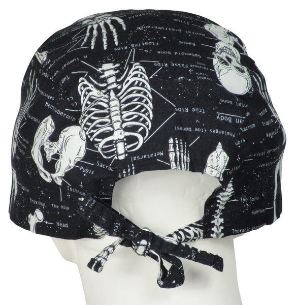 XL Scrub Surgical Hats Skeletons