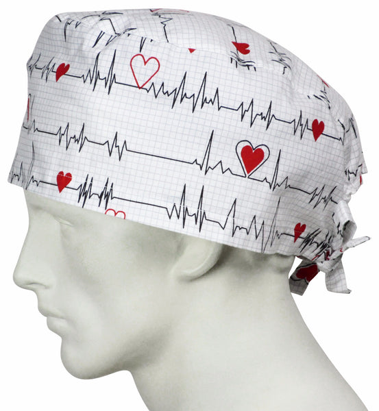 XL Surgical Hats EKG white