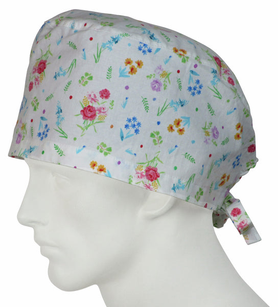 XL Surgical Caps Dainty Flowers