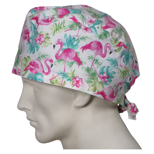XL Scrub Hats Pink Flamingos