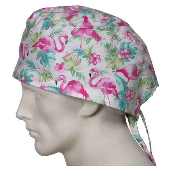 XL Surgical Caps Pink Flamingos