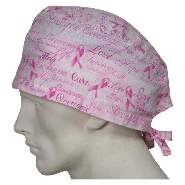 XL Surgical Caps Pink Ribbons