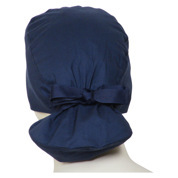 Ponytail Surgical Hats Deep Navy