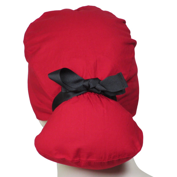 Ponytail Scrub Hats Cherry Red