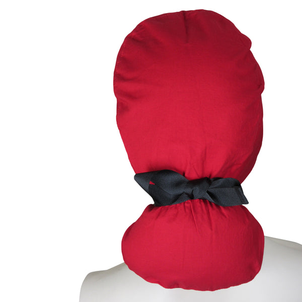 Ponytail Surgical Caps Cherry Red