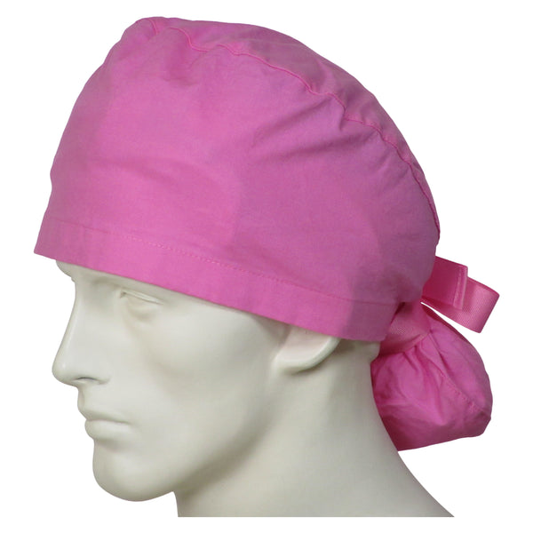 Ponytail Surgical Caps Sweet Pink
