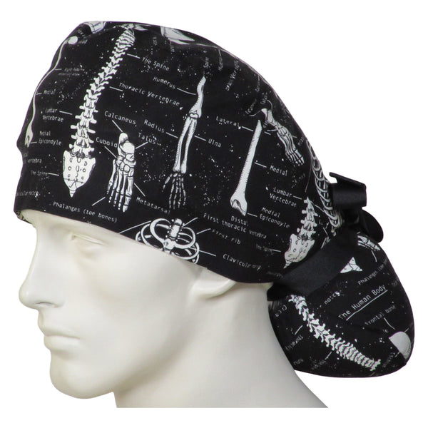 Ponytail Surgical Caps Skeletons – surgicalcaps.com