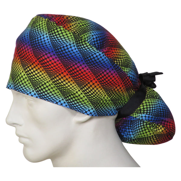 Ponytail Surgical Hats Pop Dot