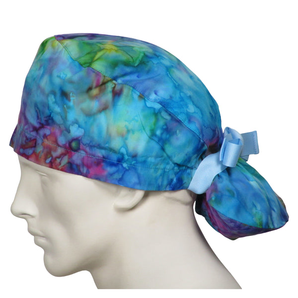Ponytail Surgical Caps Tie Dye