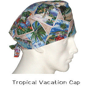Scrub Hats Tropical Vacation