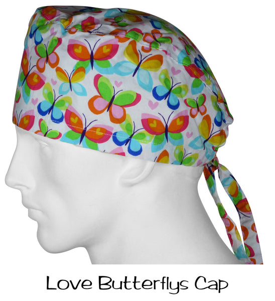 Surgical Scrub Caps Love Butterflys
