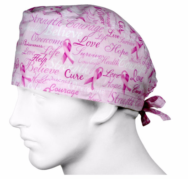 Surgical Caps Pink Ribbons