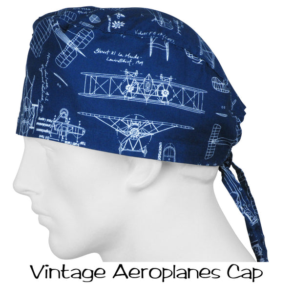 Scrub Hats Vintage Aeroplanes